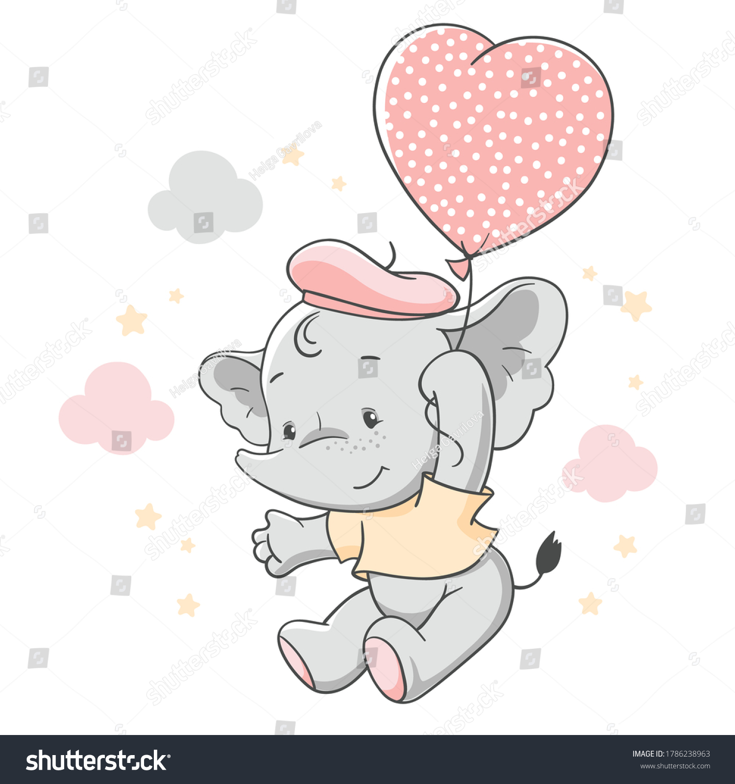 Vector Hand Drawn Illustration Cute Baby Stock Vector (Royalty Free ...