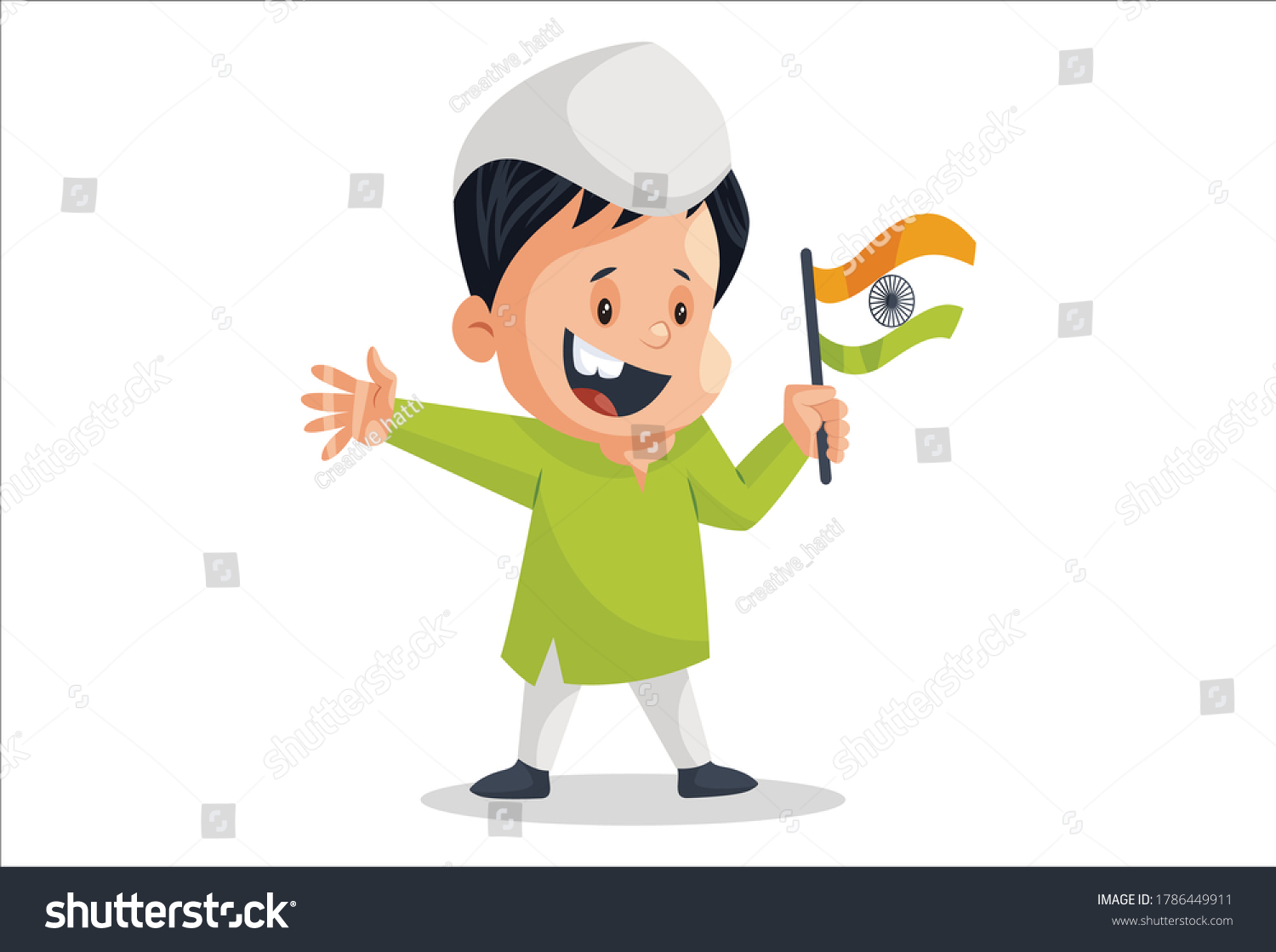 Vector Graphic Illustration Happy Boy Holding Stock Vector (royalty 