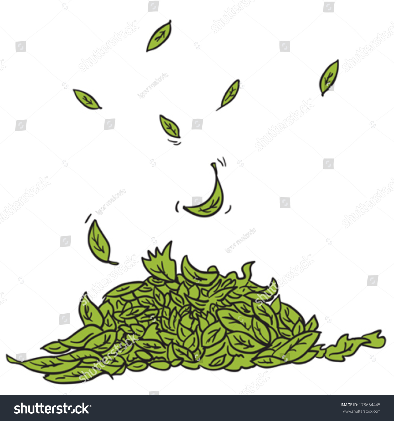 Pile Leaves Cartoon Stok VektÃ¶r (Telifsiz) 178654445 Shutterstock.
