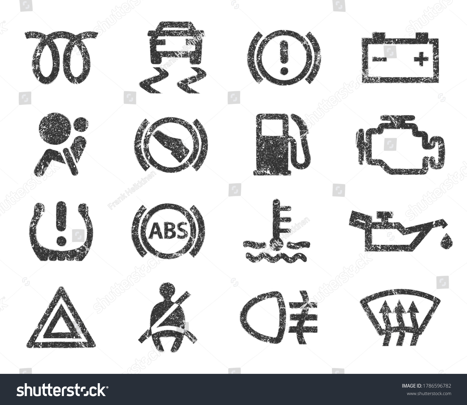 Car Dashboard Warning Lights Icons Set Stock Vector (Royalty Free ...