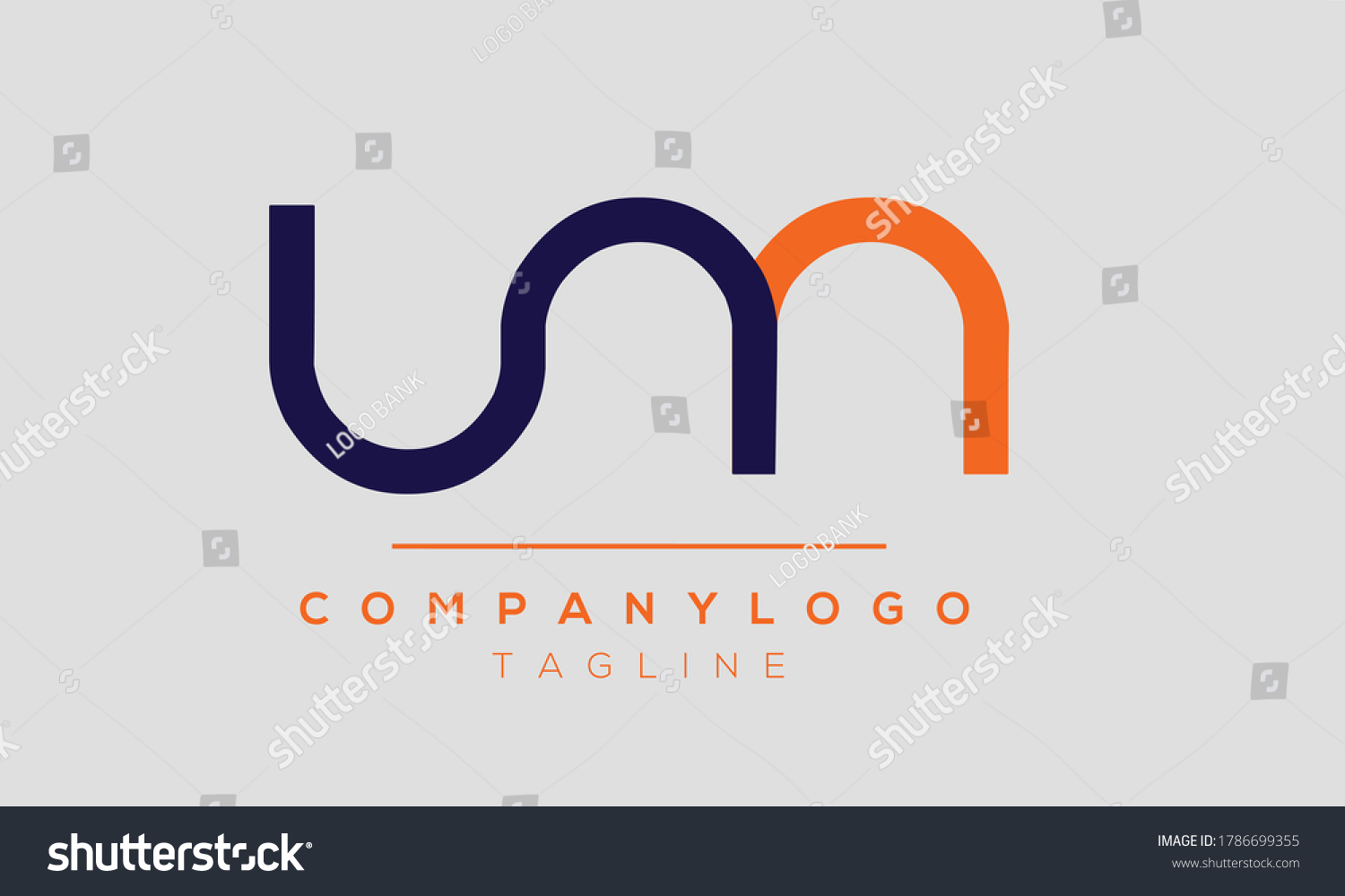 Um Initials Monogram Letter Text Alphabet Stock Vector (Royalty Free ...