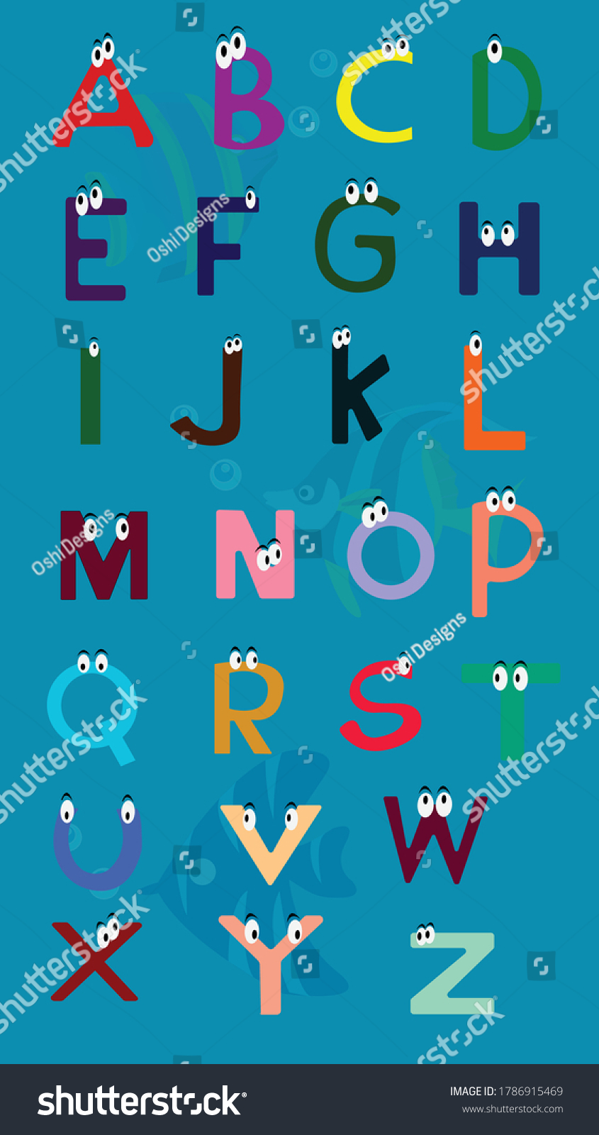 Cute Colorful Vector English Alphabet Hand Stock Vector (Royalty Free ...