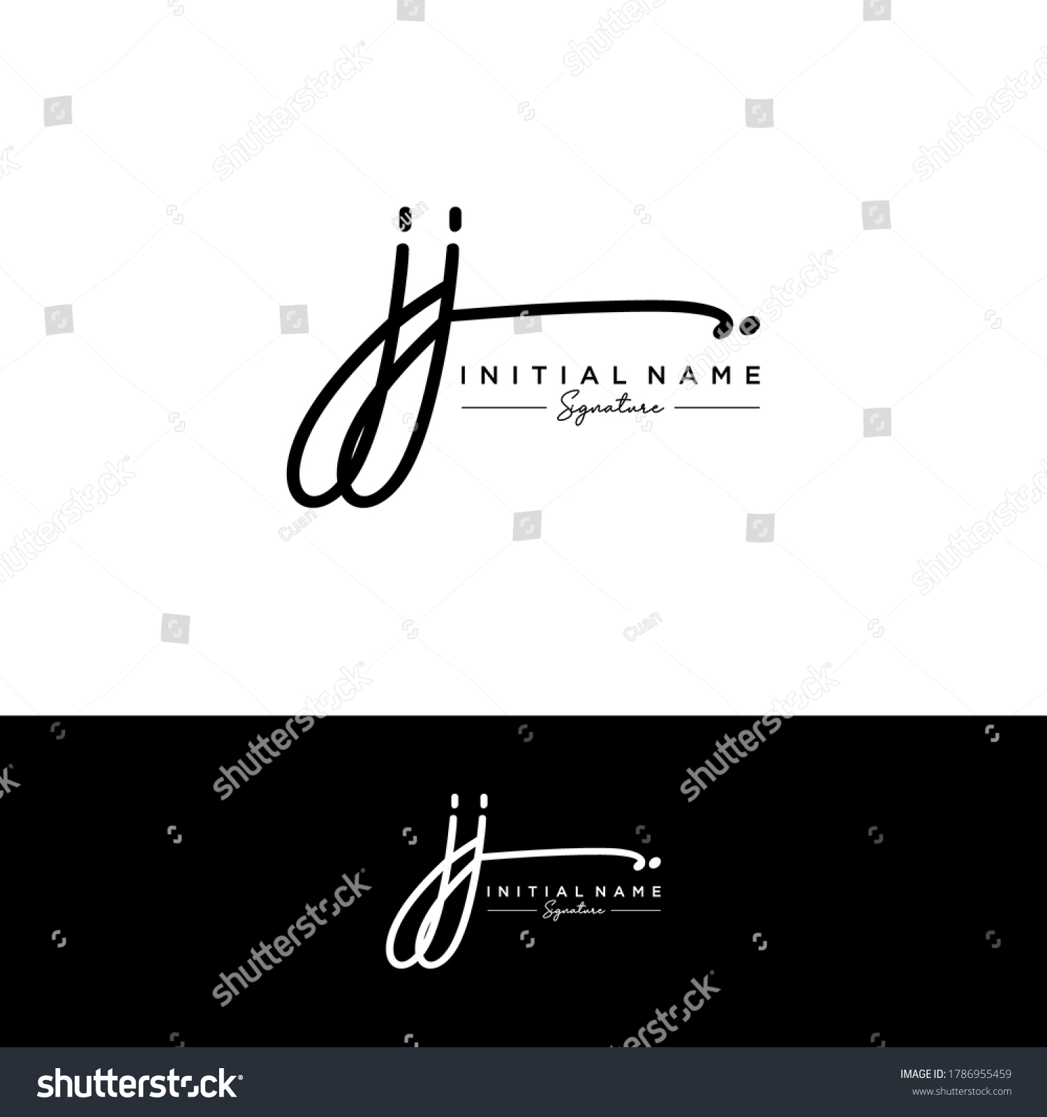 Jj Initial Letter Handwriting Signature Logo Stock Vector (Royalty Free