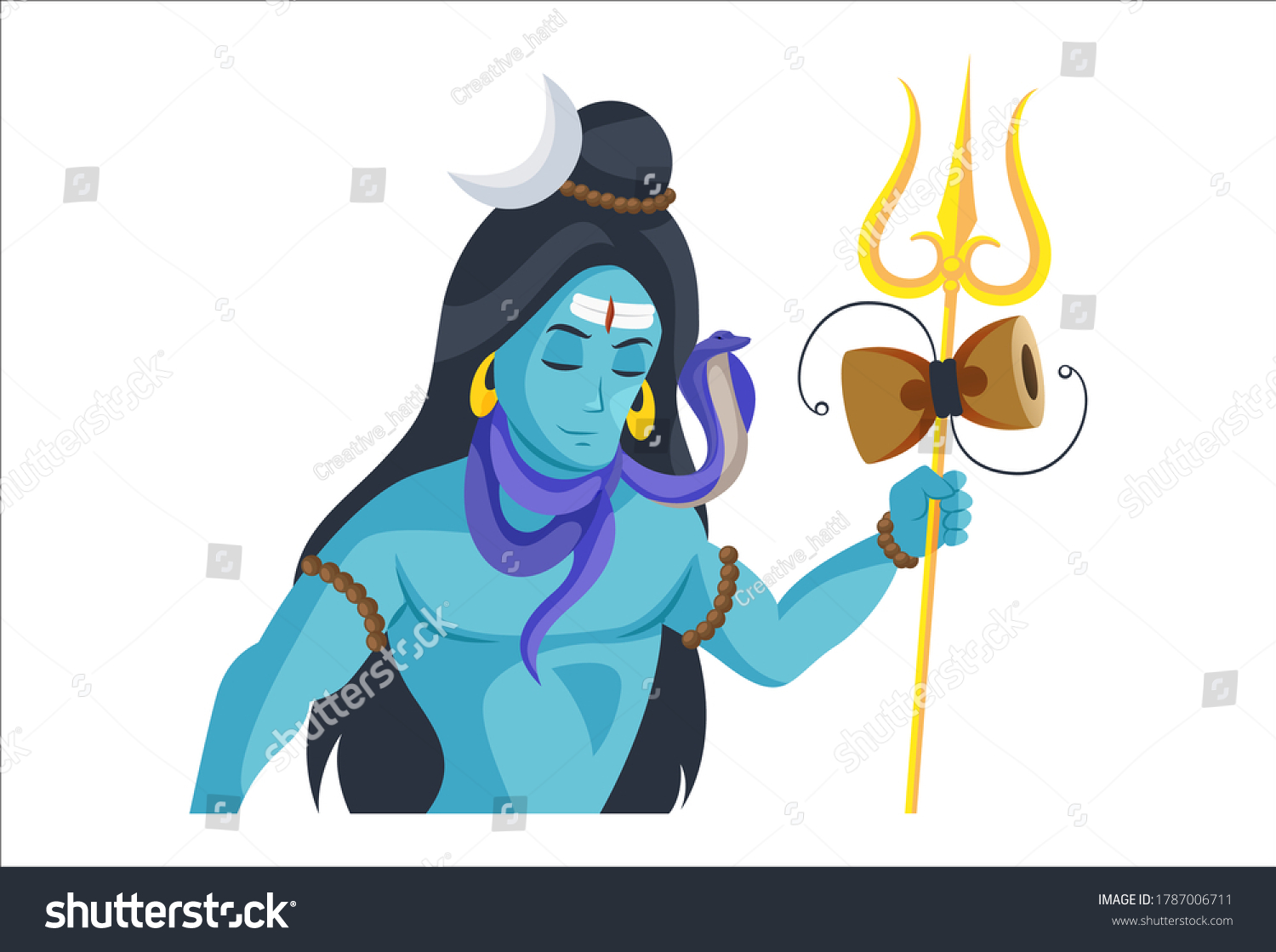 Vector Graphic Illustration Lord Shiva Trident Stock Vector (Royalty ...