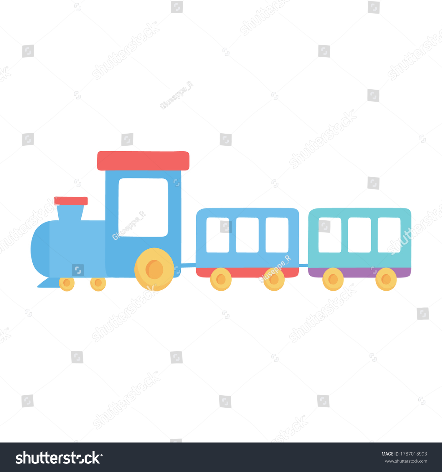 Kids Toys Train Cartoon Isolated Icon Stock Vector (Royalty Free ...