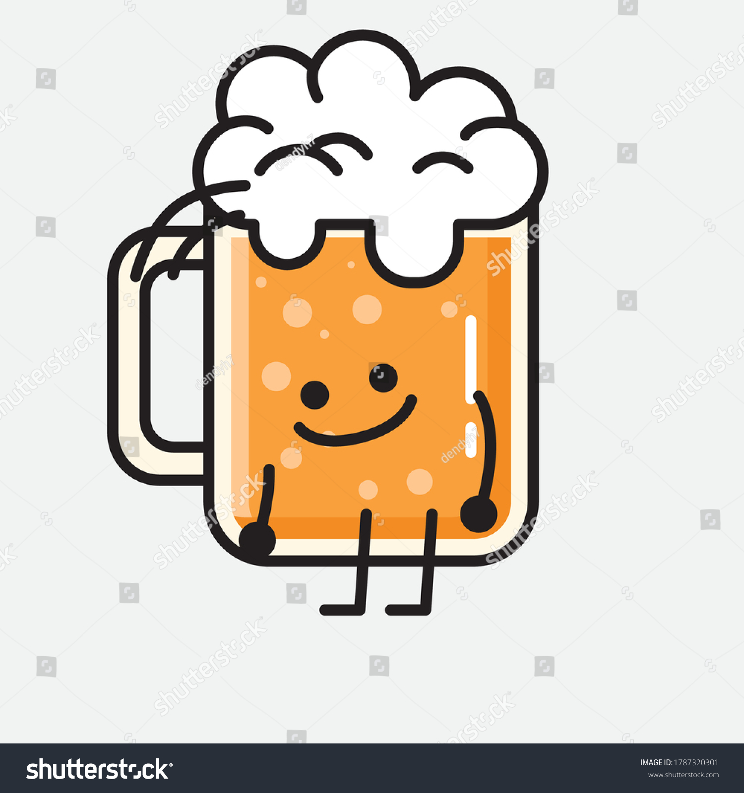 Illustration Cute Beer Vector Character Stock Vector (Royalty Free ...