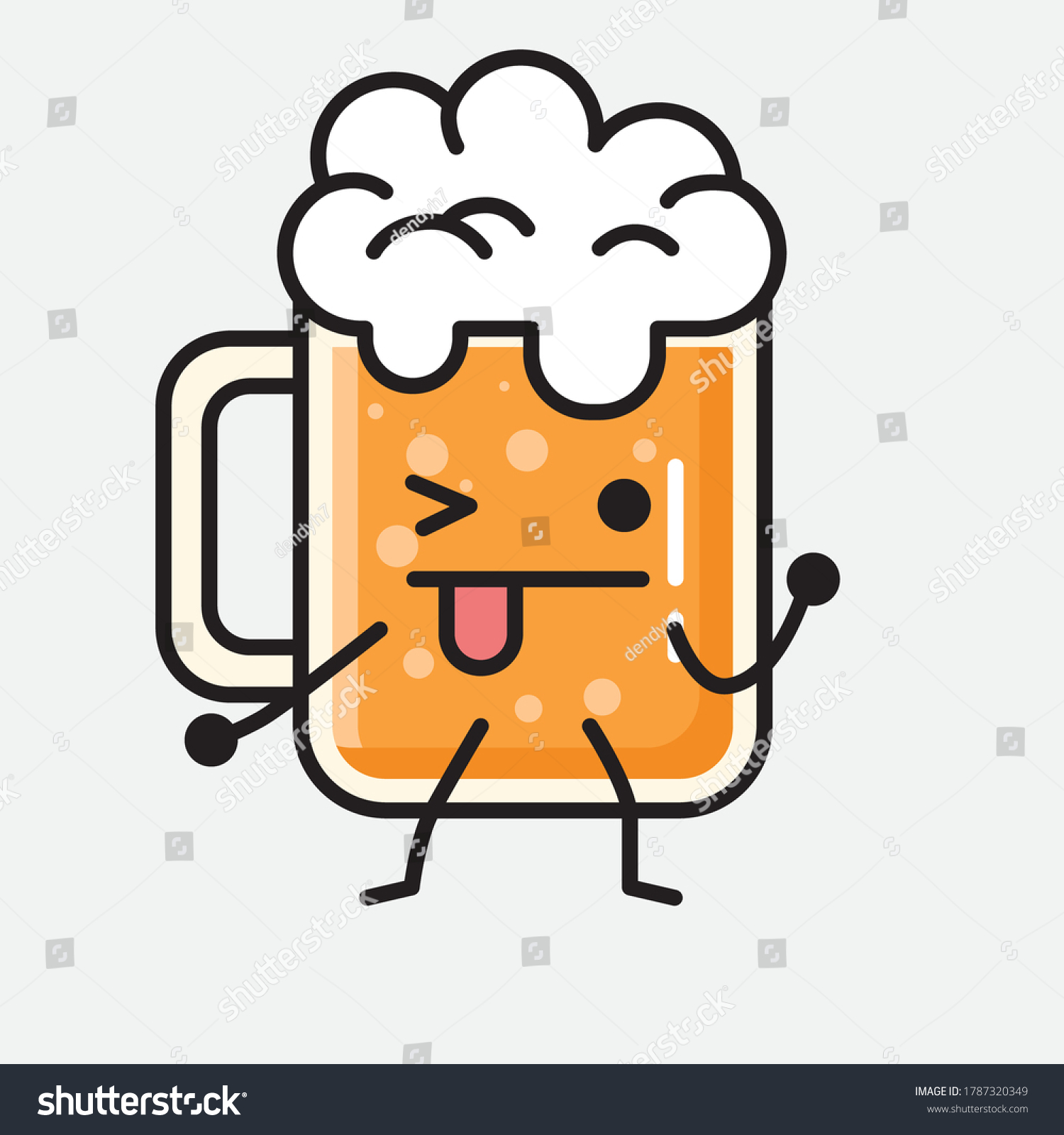 Illustration Cute Beer Vector Character Stock Vector (Royalty Free ...