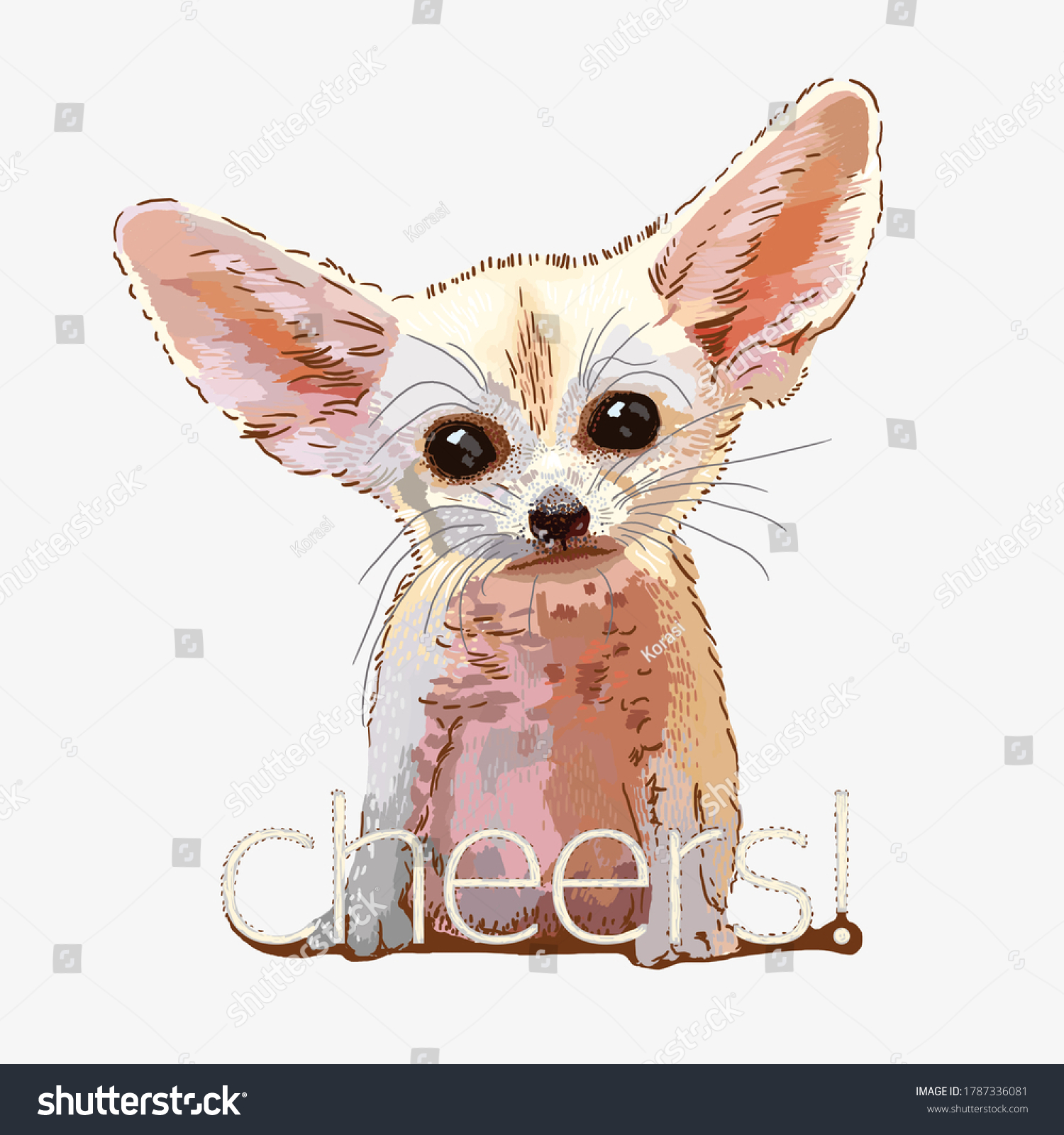 cute fennec fox drawing