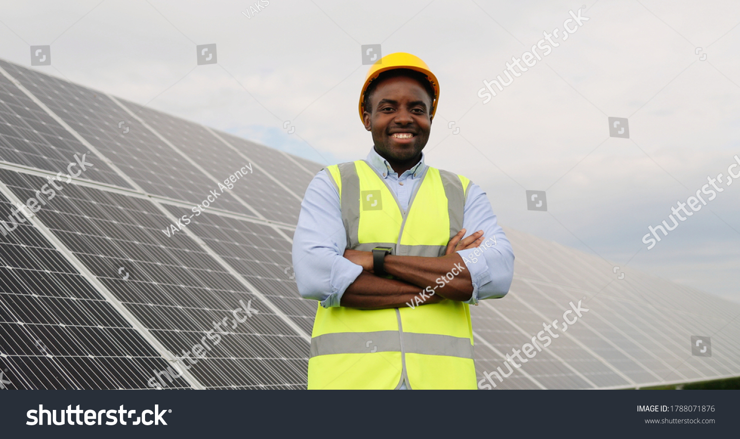 Portrait African American Engineer On Background Stock Photo 1788071876 ...