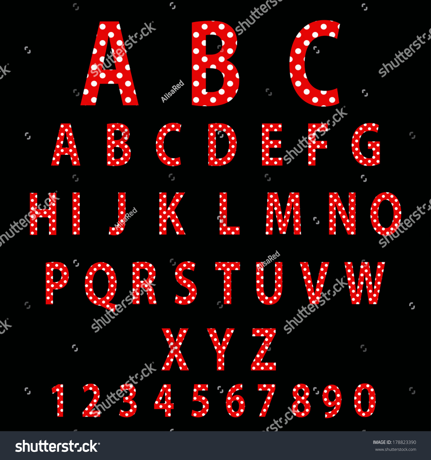 Vector Polka Dot Alphabet Red Alphabet Stock Vector (Royalty Free ...