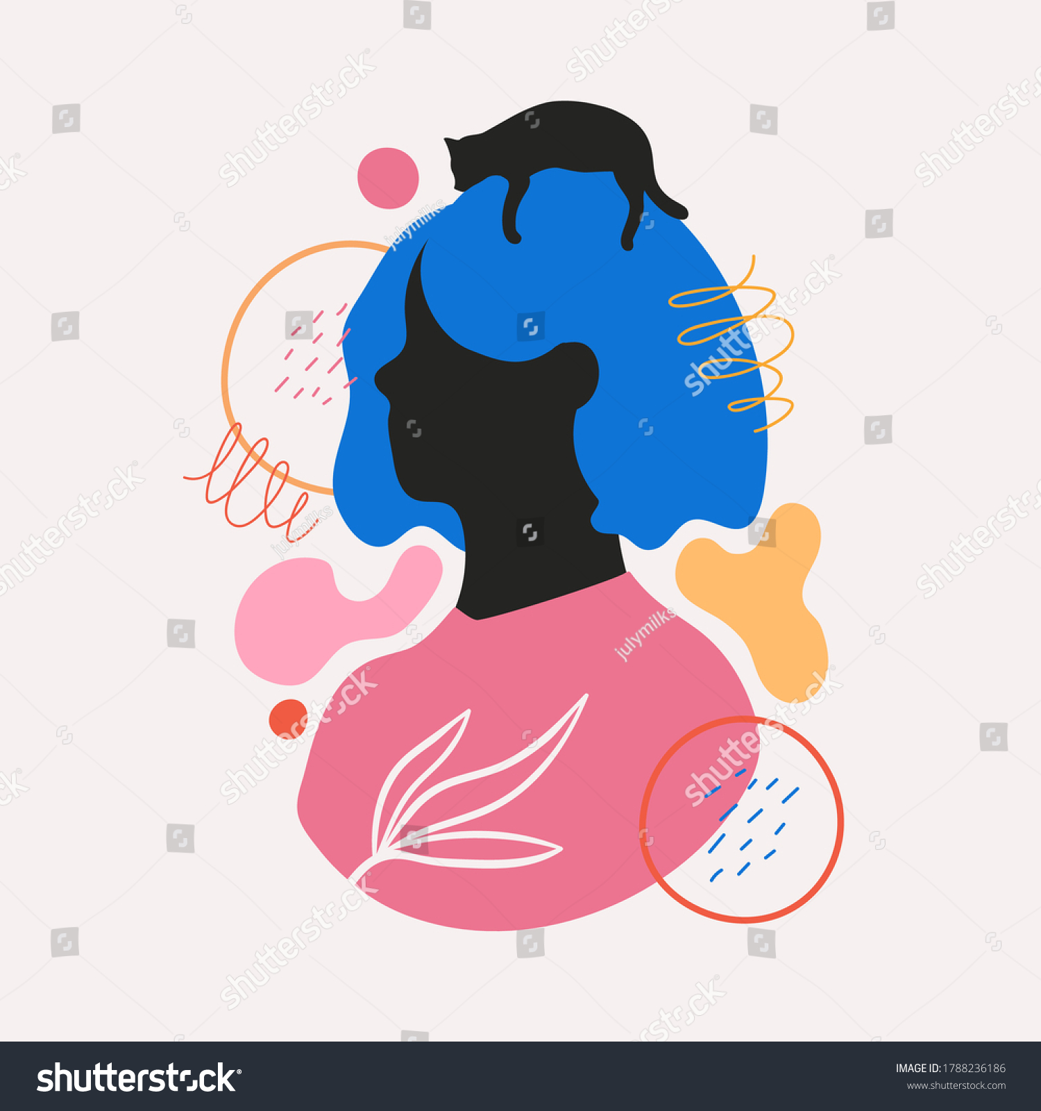 Abstract Vector Illustration Blue Hair Woman Stock Vector Royalty Free Abstract Vector Illustration Blue Hair Woman Stock Vector Royalty Free