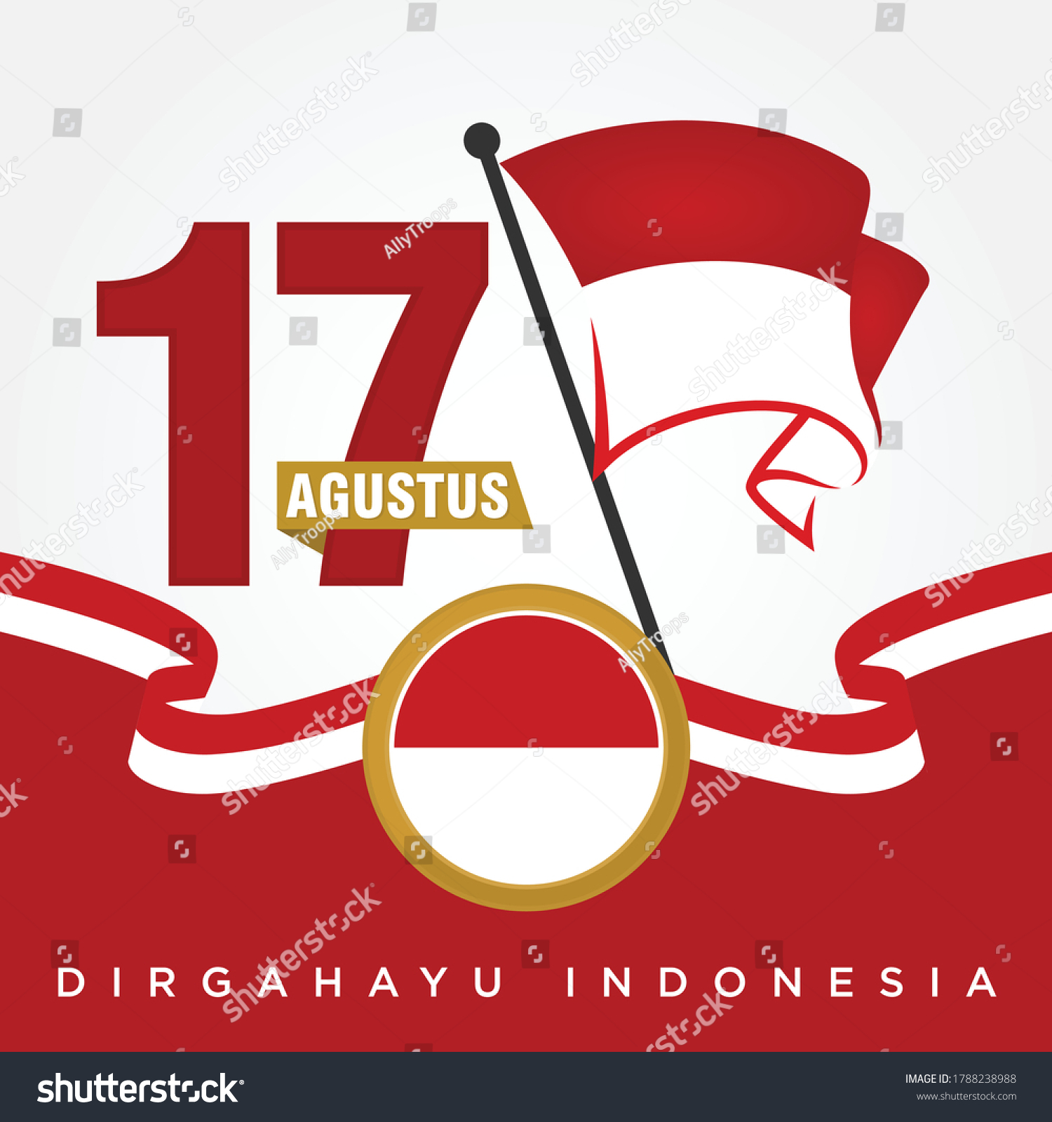 Dirgahayu Indonesia 17 Agustus Translated Happy Stock Vector (Royalty ...