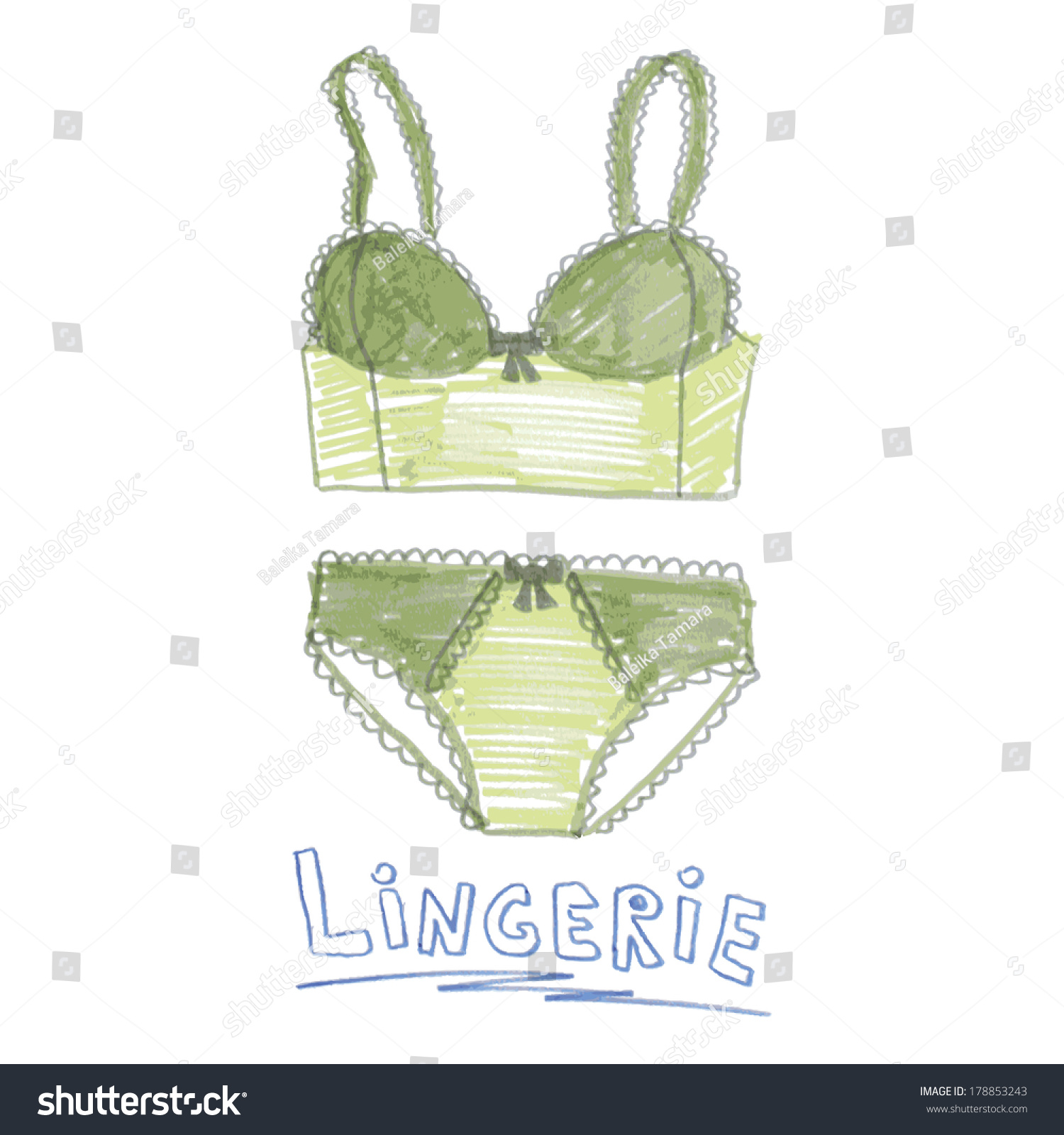 Hand Drawn Vector Sexy Lingerie Set Stock Vector Royalty Free