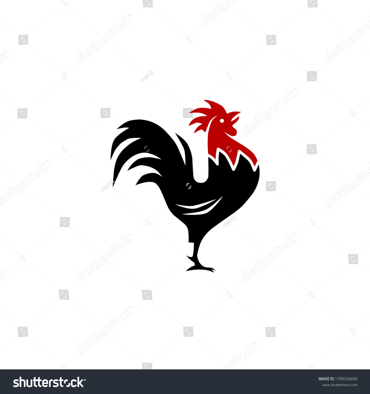 Rooster Isolated On White Background Stock Vector (Royalty Free ...