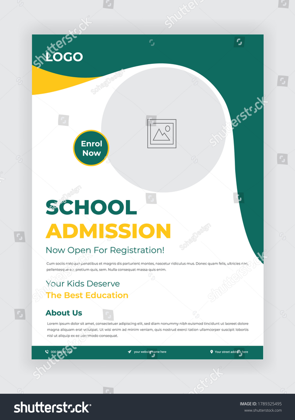 Admission Flyer Template School College University Stock Vector ...