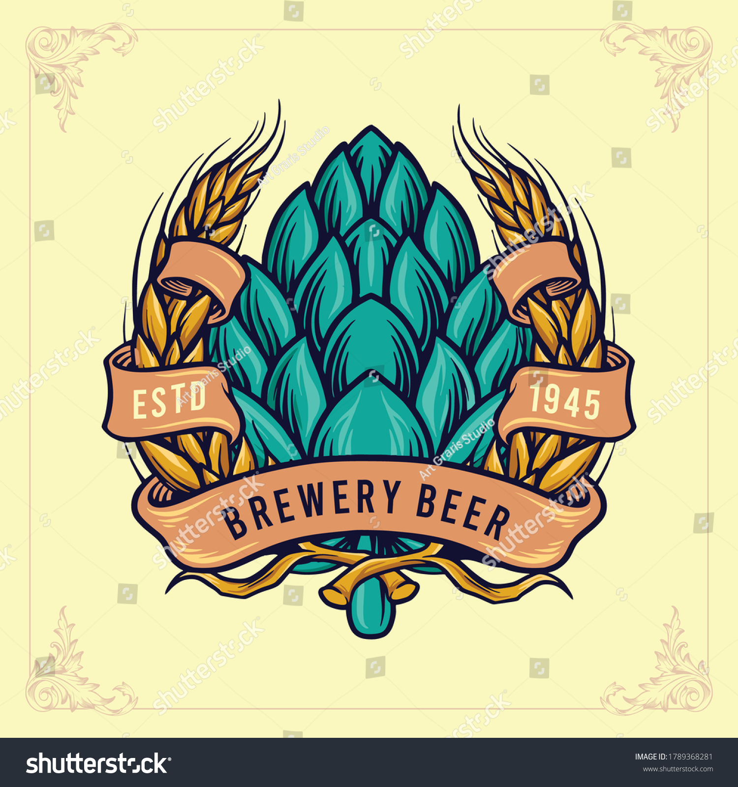 Illustrations Brewery Beer Badge Ribbon Logo Stock Vector Royalty Free 1789368281 Shutterstock 0278