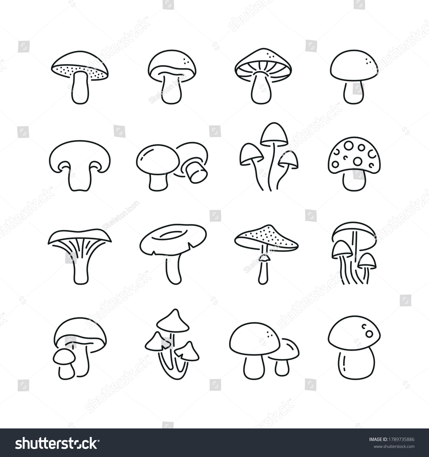 12,922 Mushroom icon outline set Images, Stock Photos & Vectors ...