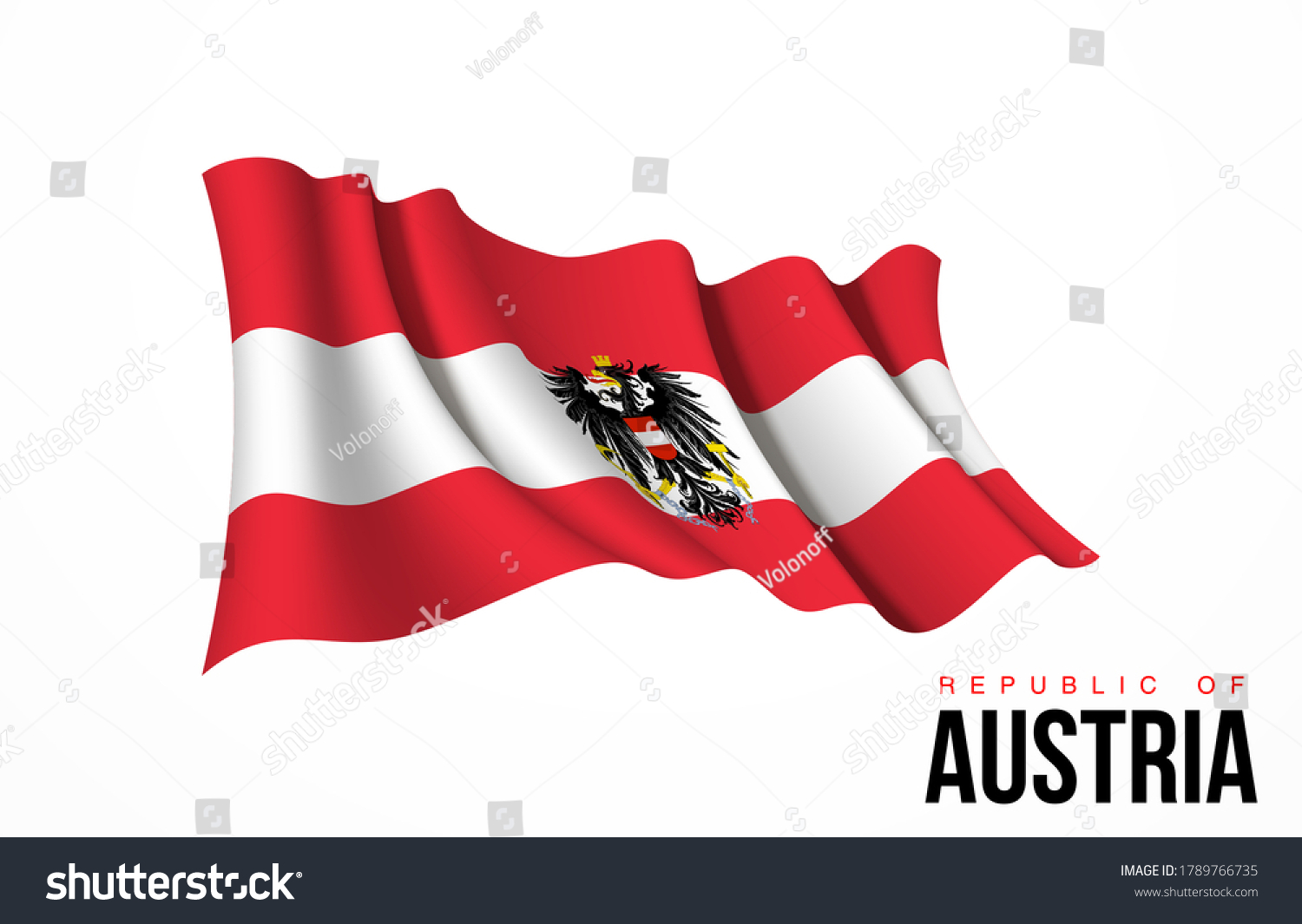 Austria Flag State Symbol Isolated On Stock Vector (royalty Free 