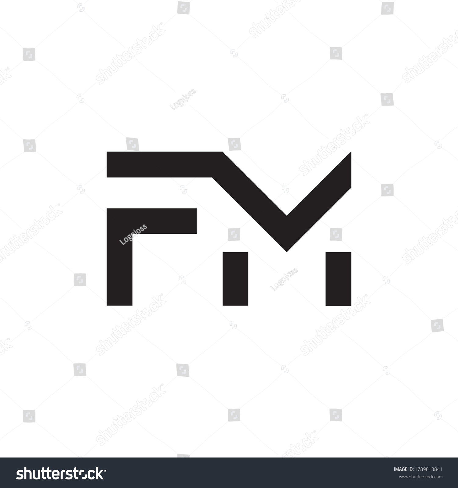 Letter Fm Logo Design Template Stock Vector (Royalty Free) 1789813841 ...