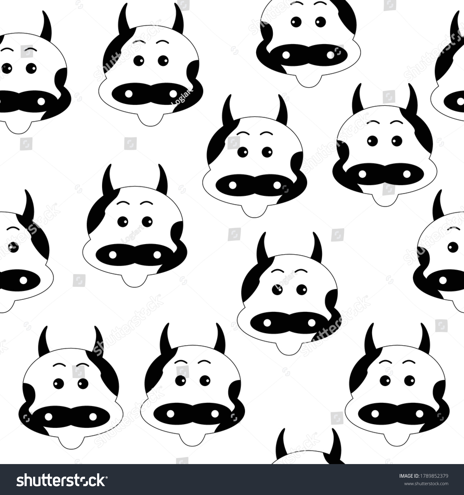 Cow Seamless Pattern Vector Design Illustration Stock Vector (Royalty ...