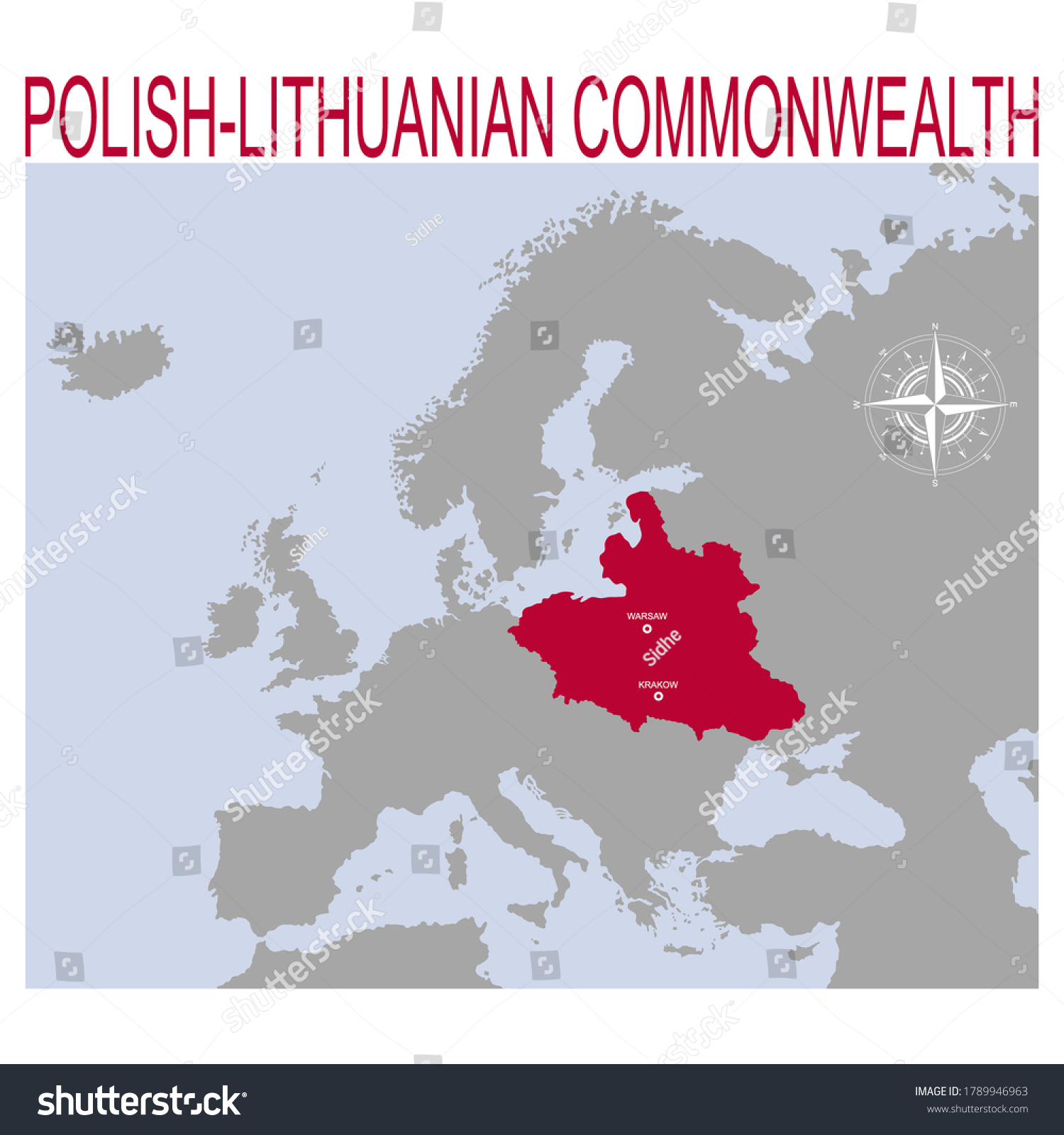 400 Im Genes De Polish Lithuanian Commonwealth Im Genes Fotos Y   Stock Vector Vector Map Of The Polish Lithuanian Commonwealth 1789946963 