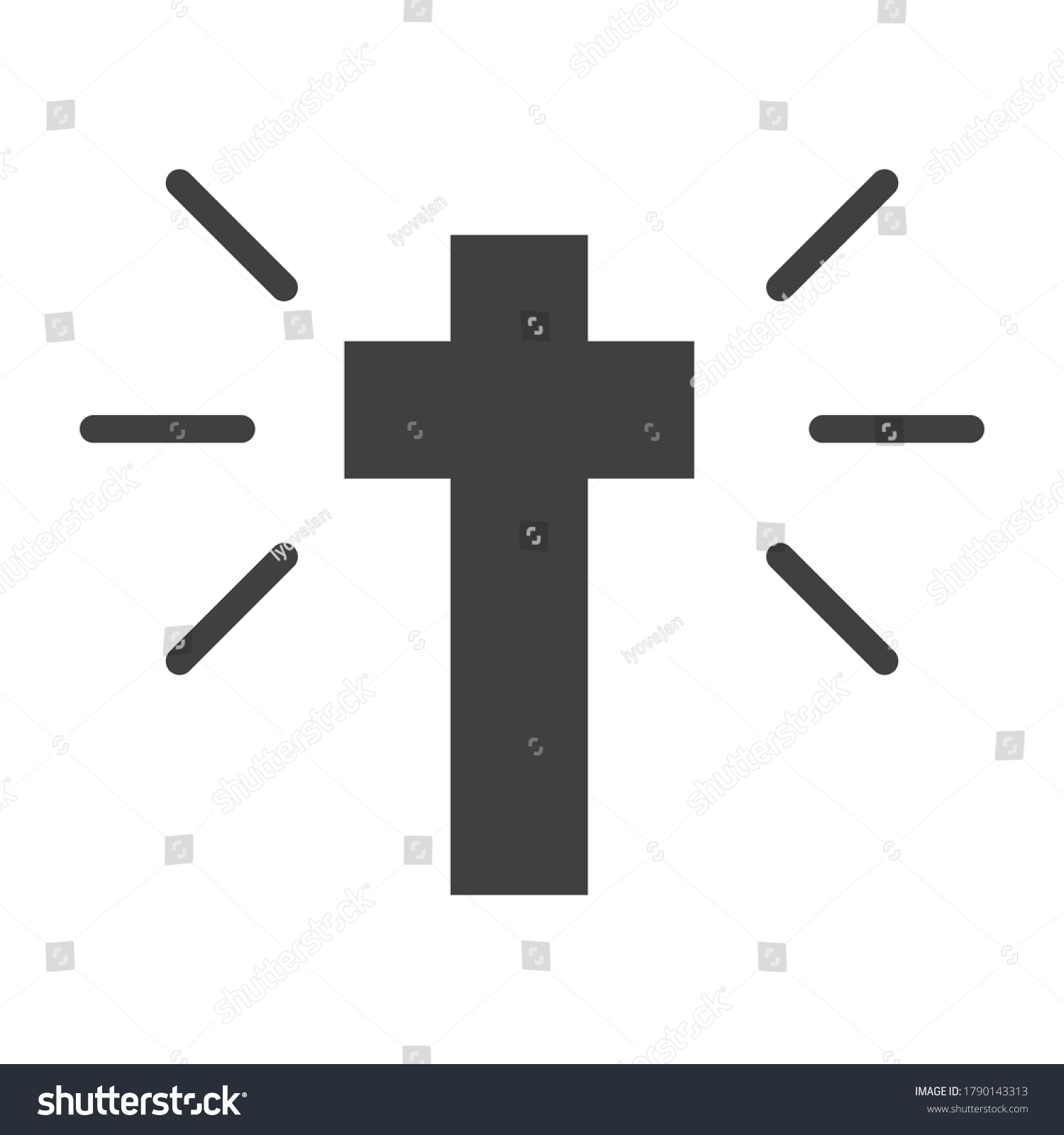 Jesus Christ Cross Icon Vector Stock Vector (Royalty Free) 1790143313 ...