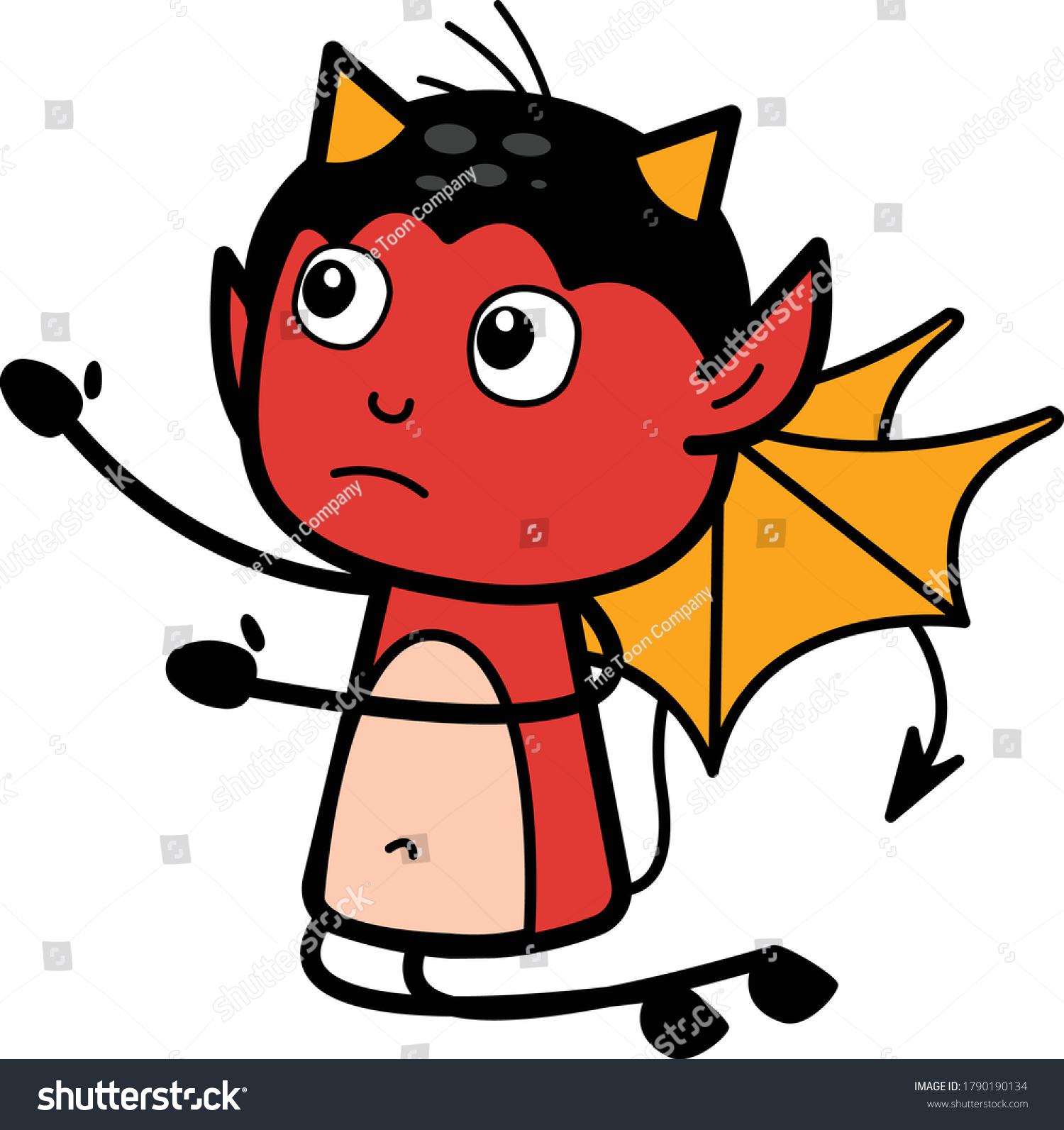 Cartoon Devil Begging Vector Illustration Stock Vector (Royalty Free ...