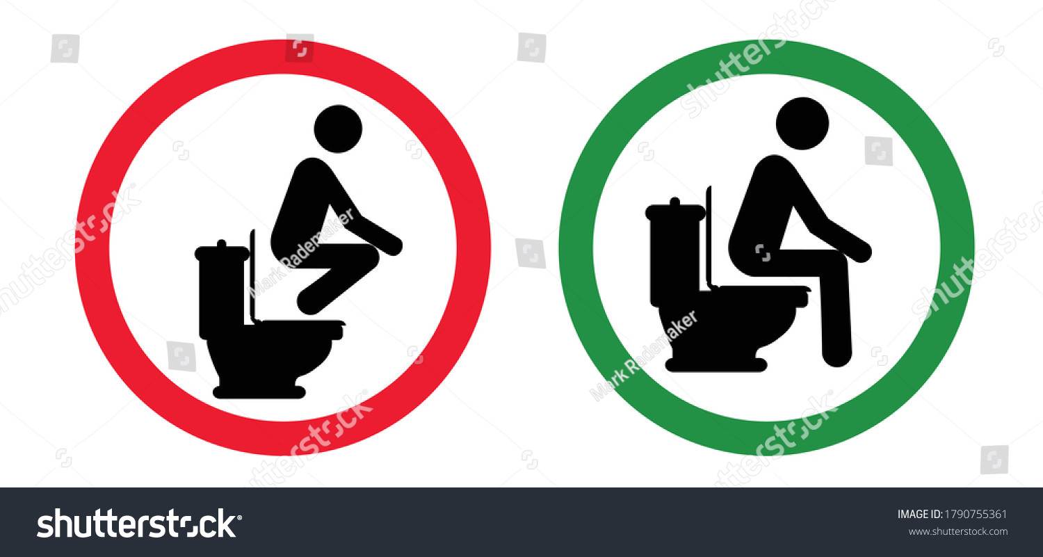 Attention Sit On Toilet Seat Beware Stock Vector (Royalty Free ...