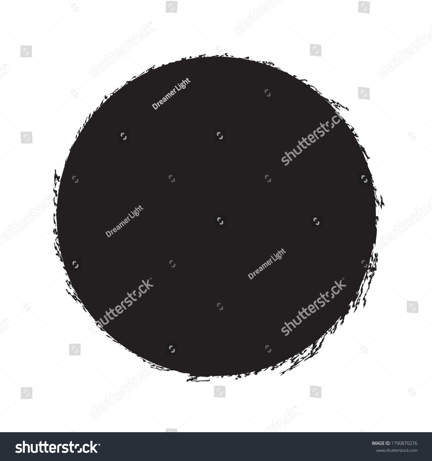 Paint Brush Stroke Circle Isolated On Stock Vector (Royalty Free ...