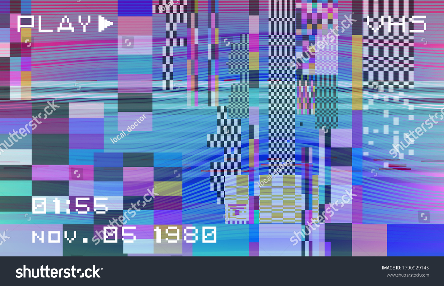 Retro Vhs Background Glitch Art Effect Stock Vector (Royalty Free ...