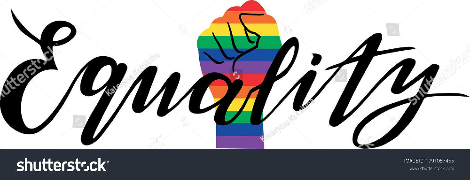 Lgbtq Lettering Design Calligraphy Text Poster Stock Vector (royalty 