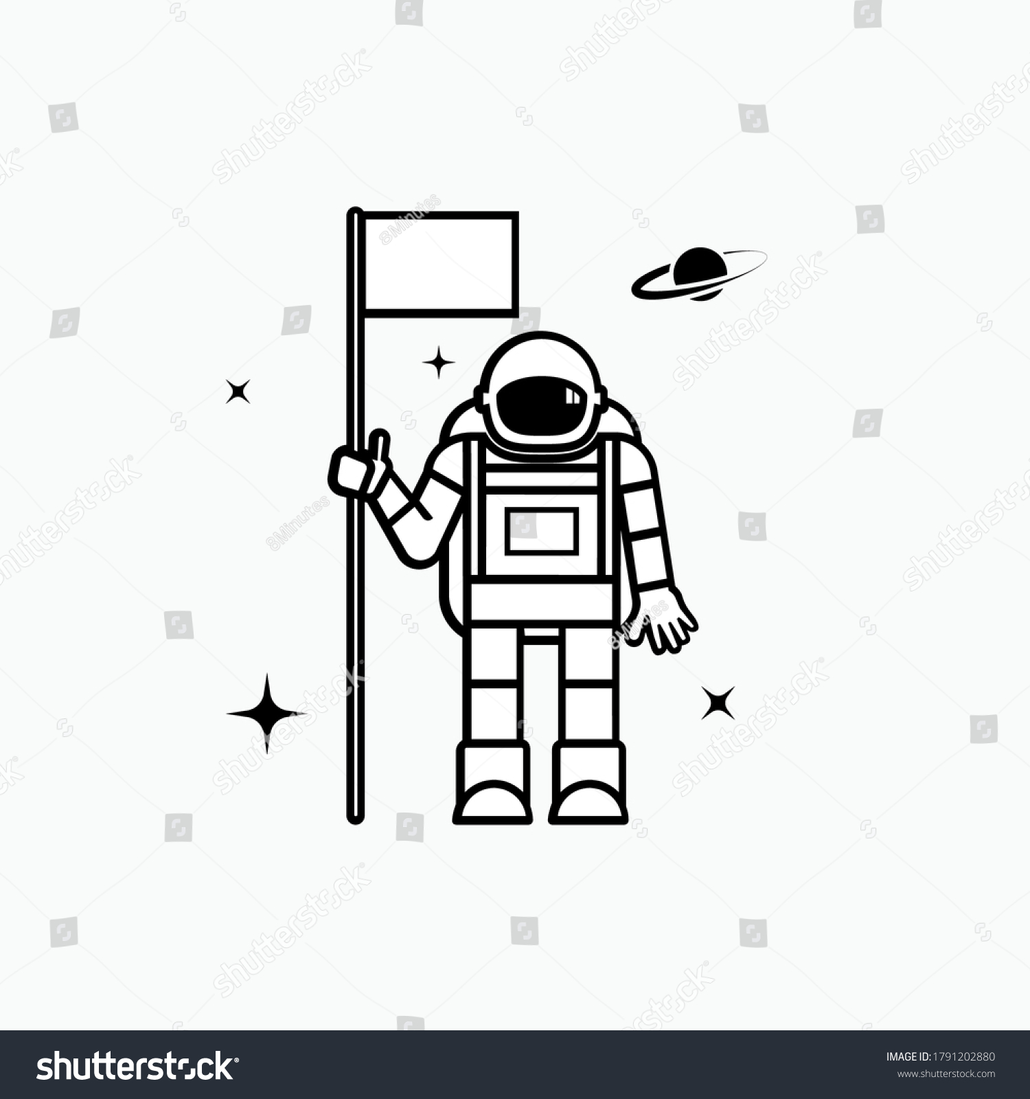 Astronaut Icon Spaceman Symbol Vector Stock Vector Royalty Free 1791202880 Shutterstock 7658