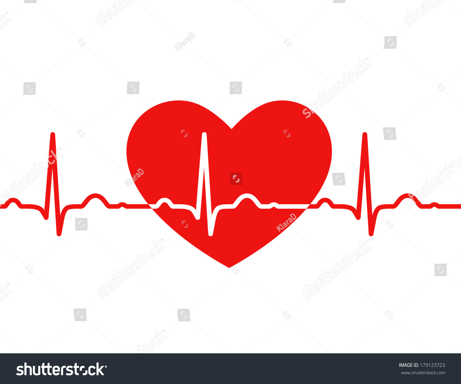 Red Heart Ekg On White Medical Stock Vector (Royalty Free) 179123723 ...