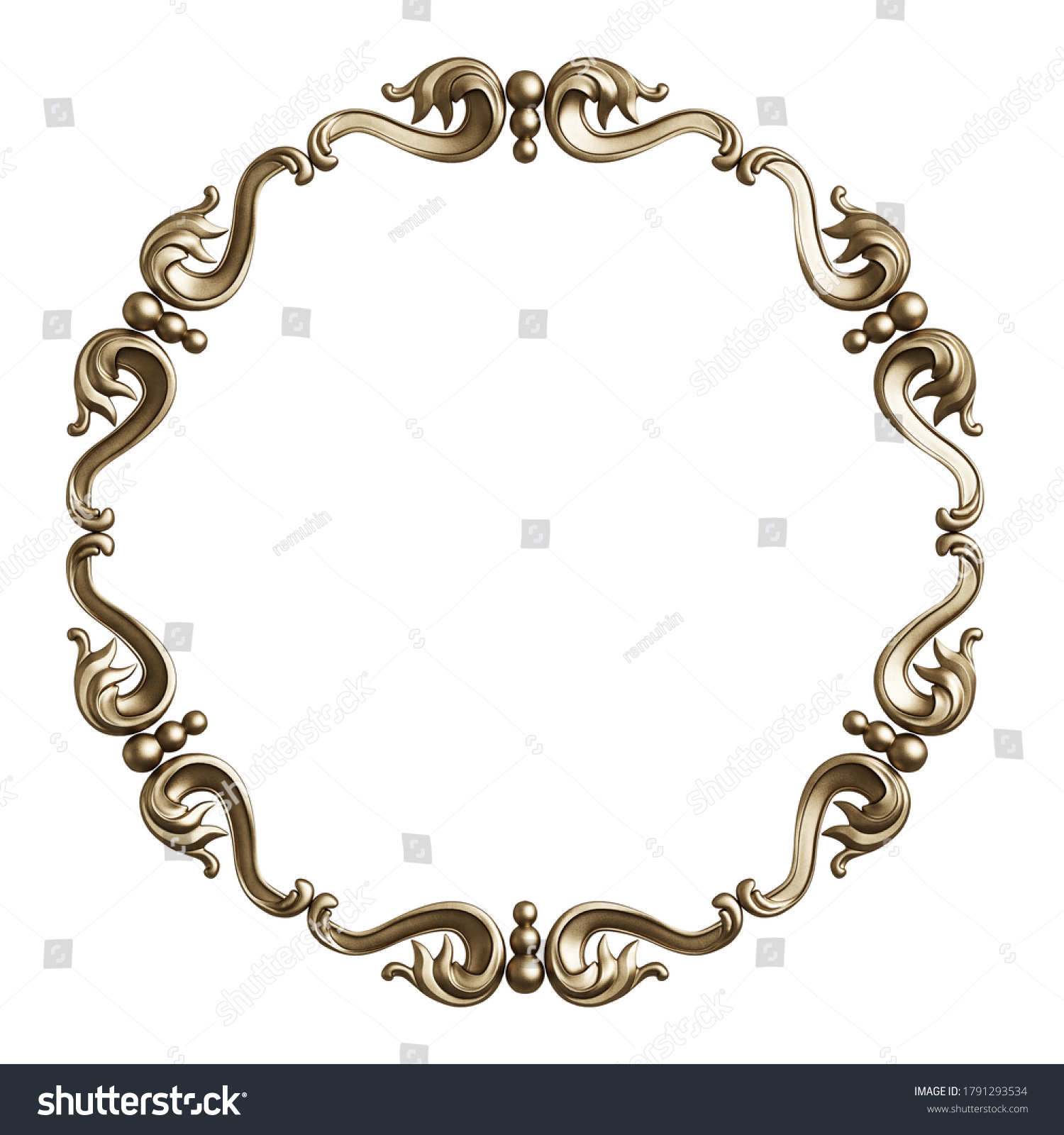 Classic Golden Frame Ornament Decor Isolated Stock Illustration ...