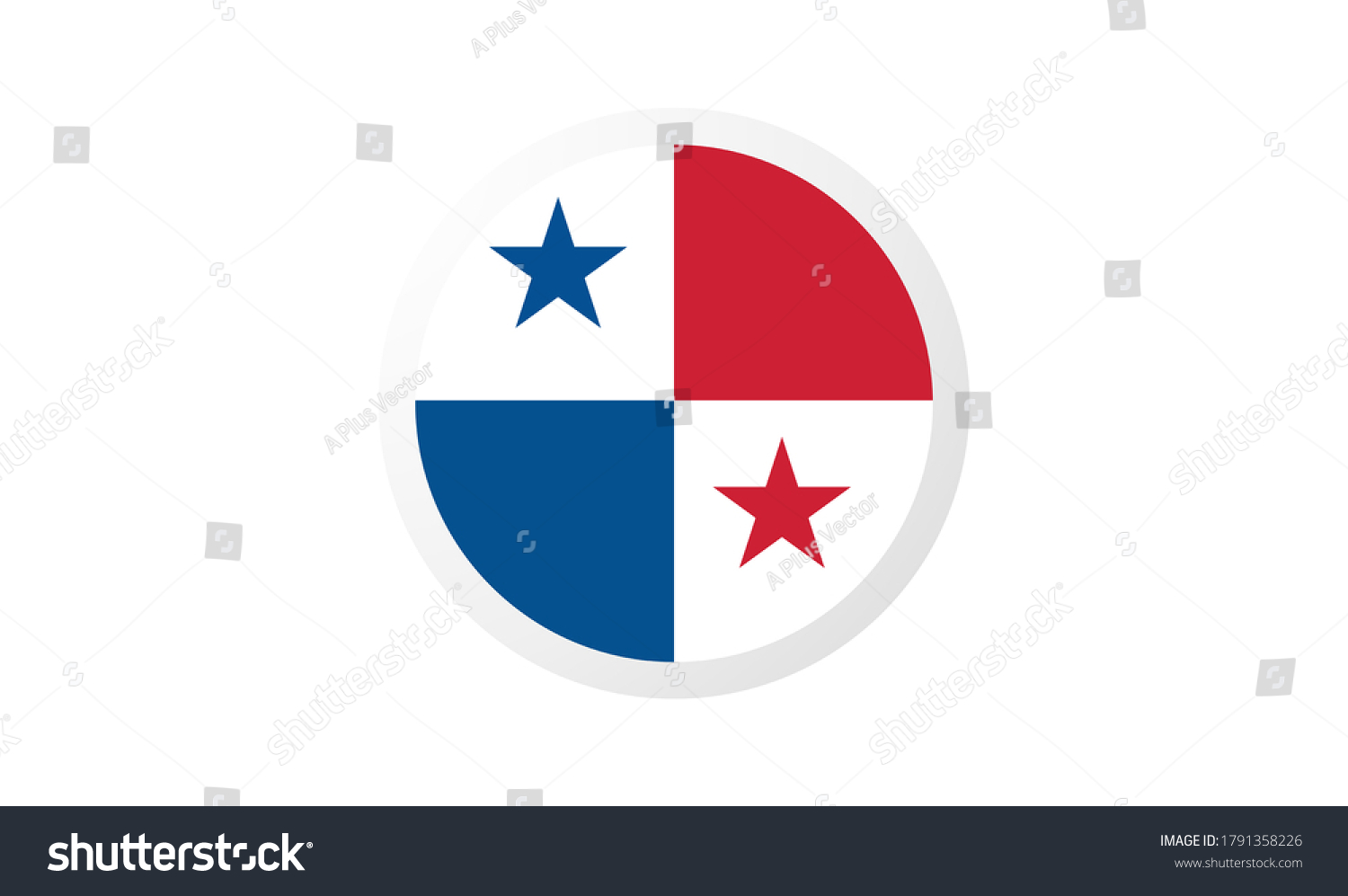 Panama Flag Bottom Illustrationtextured Background Symbols Stock Vector 