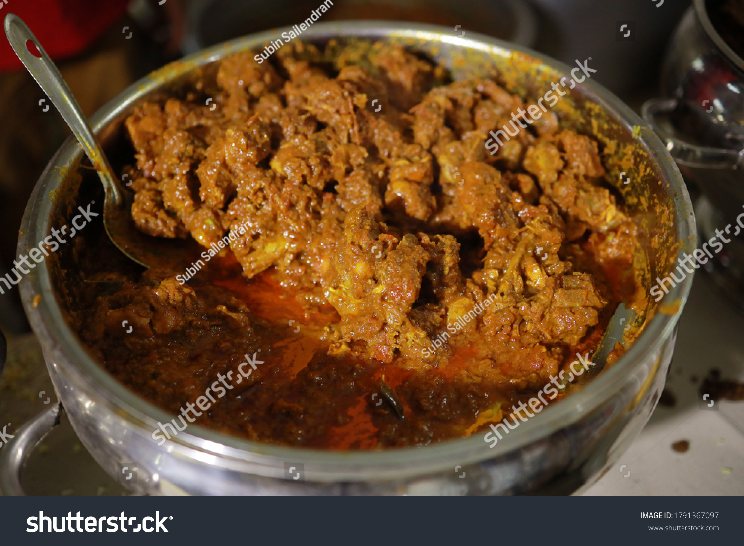 Indian Style Chicken Curry Recipe Spicy Stock Photo 1791367097