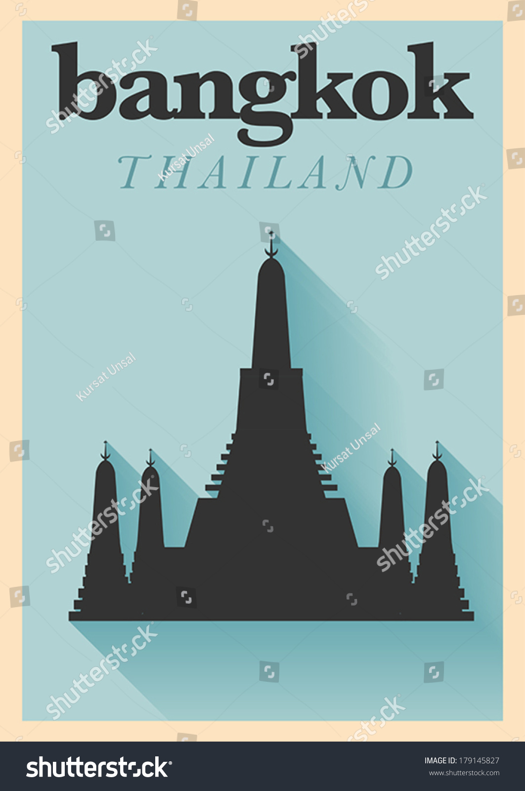 Typographic Bangkok City Poster Design Stock Vector (Royalty Free ...