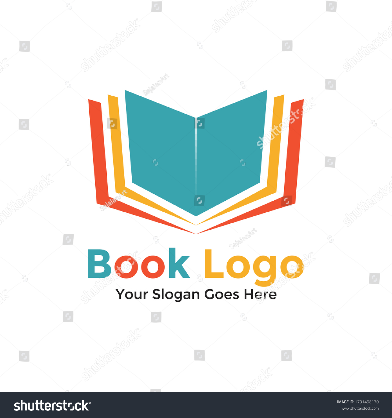 Book Logo Design Template Vector Illustration Stock Vector (Royalty ...