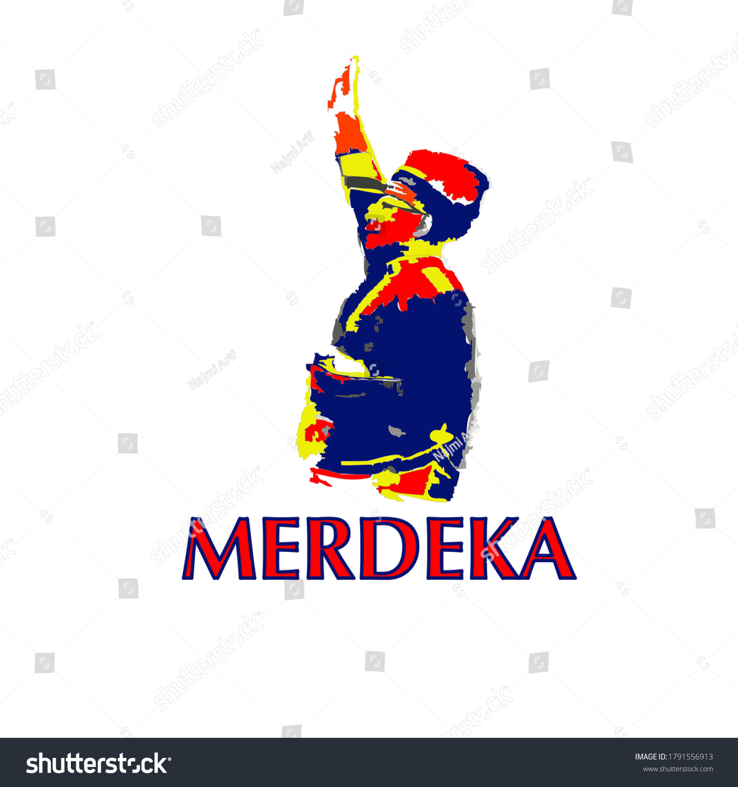 Hakuun Illustration Malaysia Independence Father Word Merdeka Liittyv   Stock Photo Illustration Of Malaysia Independence Father With The Word Merdeka Merdeka Means Independence 1791556913 