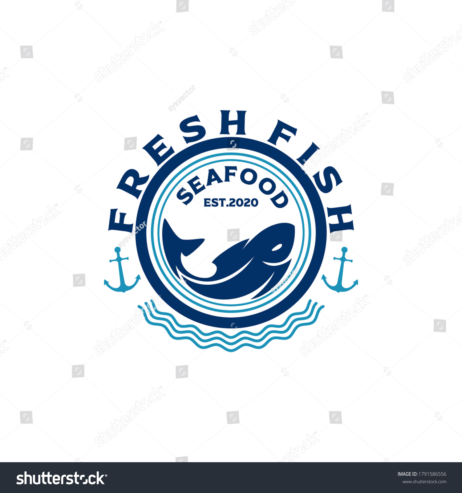 Restaurant Fish Grill Seafood Logo Template Stock Vector (Royalty Free ...