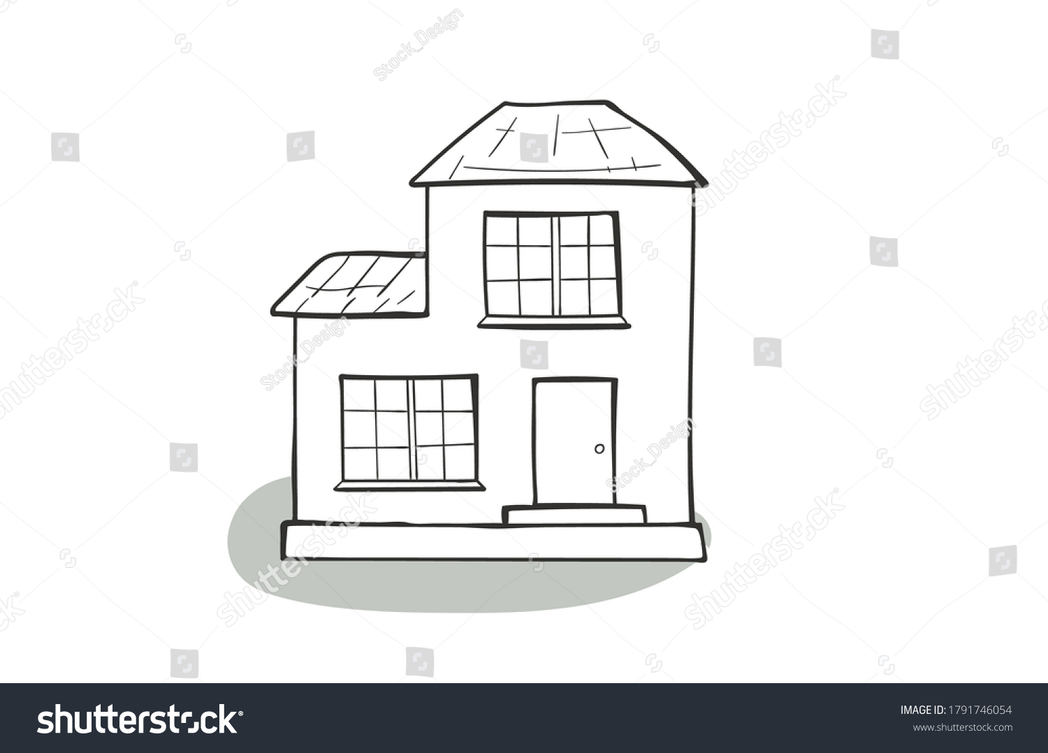 Cartoon House Detached Single Family House Stock Vector (Royalty Free ...