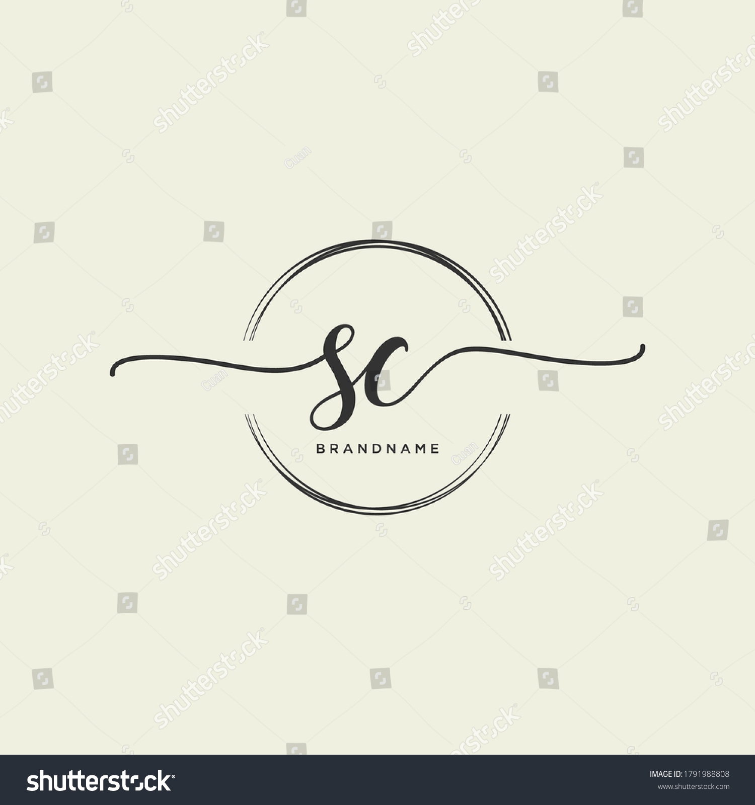 Sc Initial Handwriting Logo Vector Stock Vector (Royalty Free ...