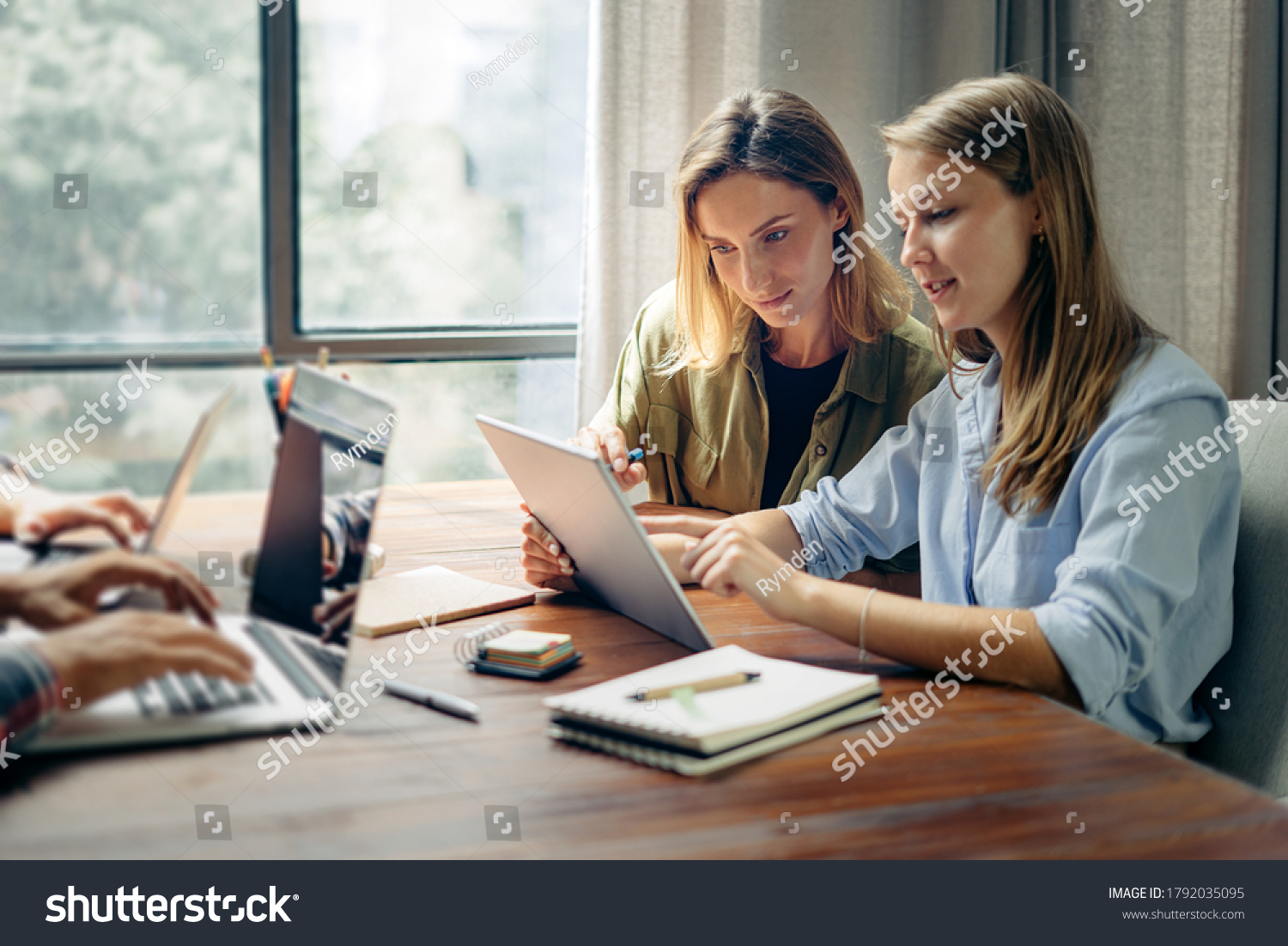 Group Young People Working Together Creative Stock Photo 1792035095 ...