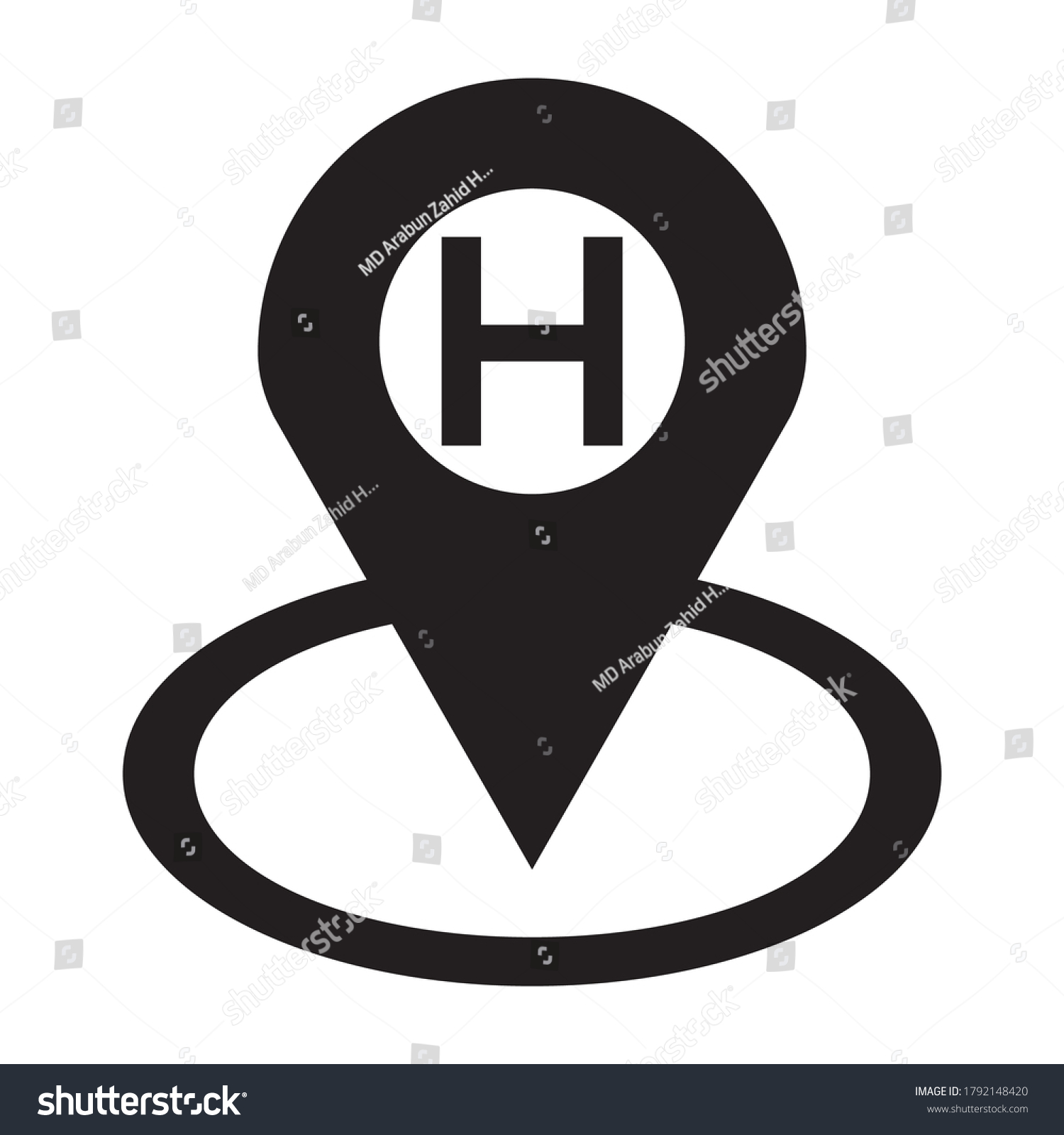 Hospital Location Icon Vector Graphics Designs Stock Vector (Royalty ...