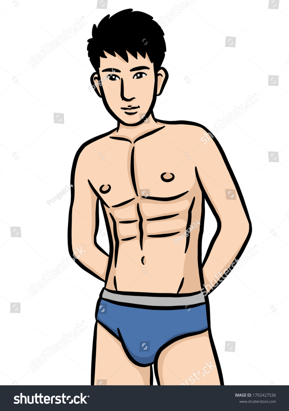 Cartoon Sexy Man On White Background Stock Illustration 1792427536 Shutterstock 