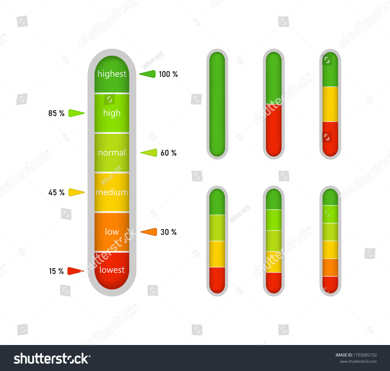 Meter Bar On Gauge Level Progress Stock Vector (Royalty Free ...