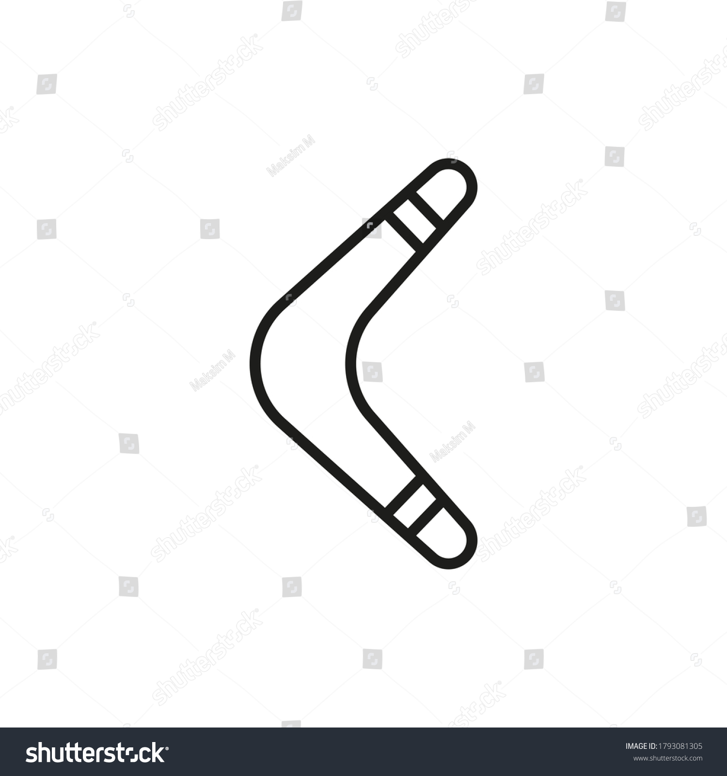 Boomerang Icon Vector Outline Icon Editable Stock Vector (Royalty Free ...