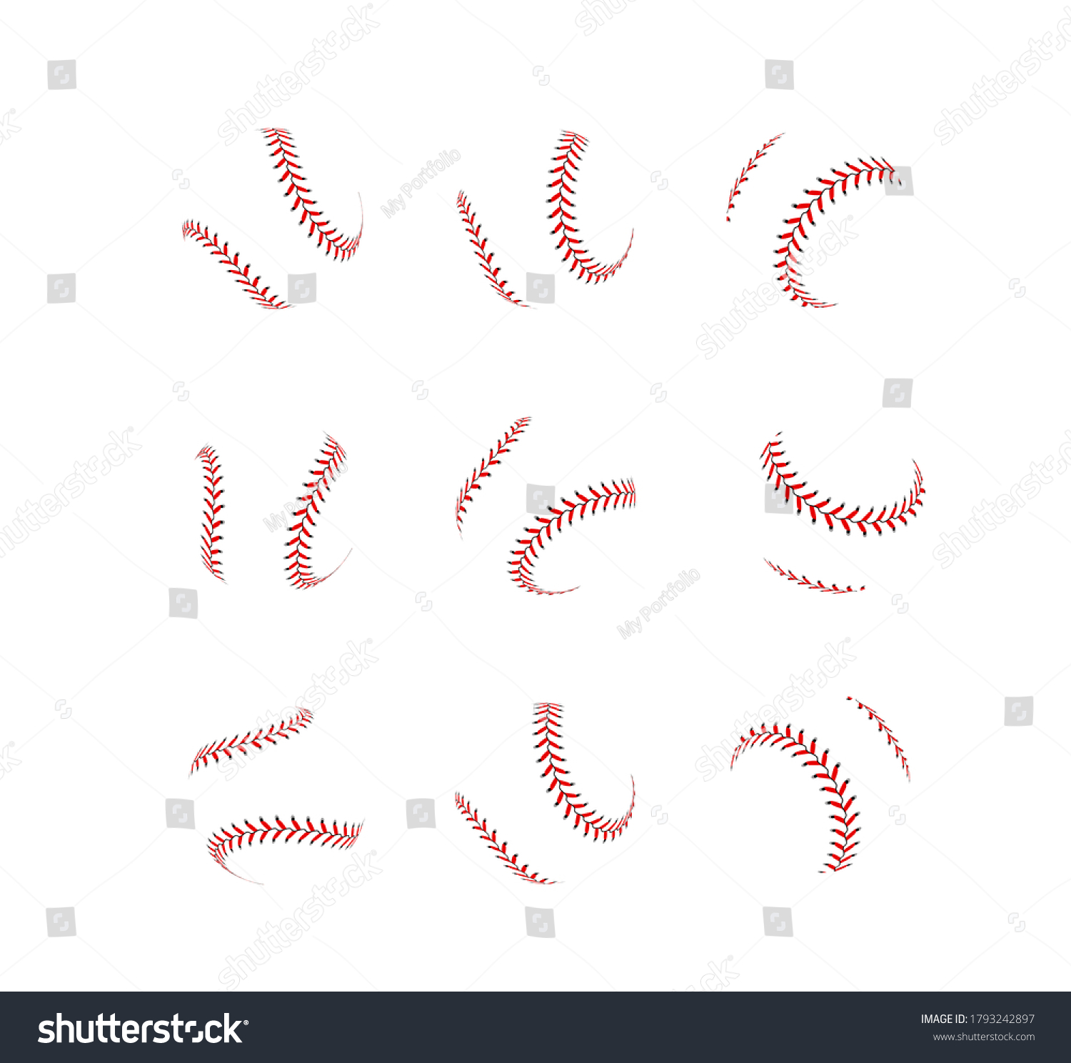 Baseball Ball Vector Set On White Stock Vector (Royalty Free ...