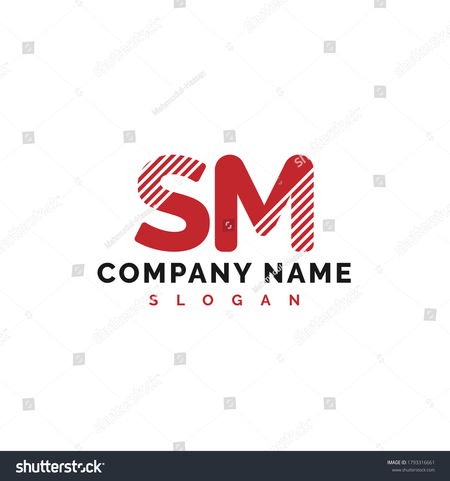 Sm Letter Logo Design Sm Letter Stock Vector (Royalty Free) 1793316661 ...