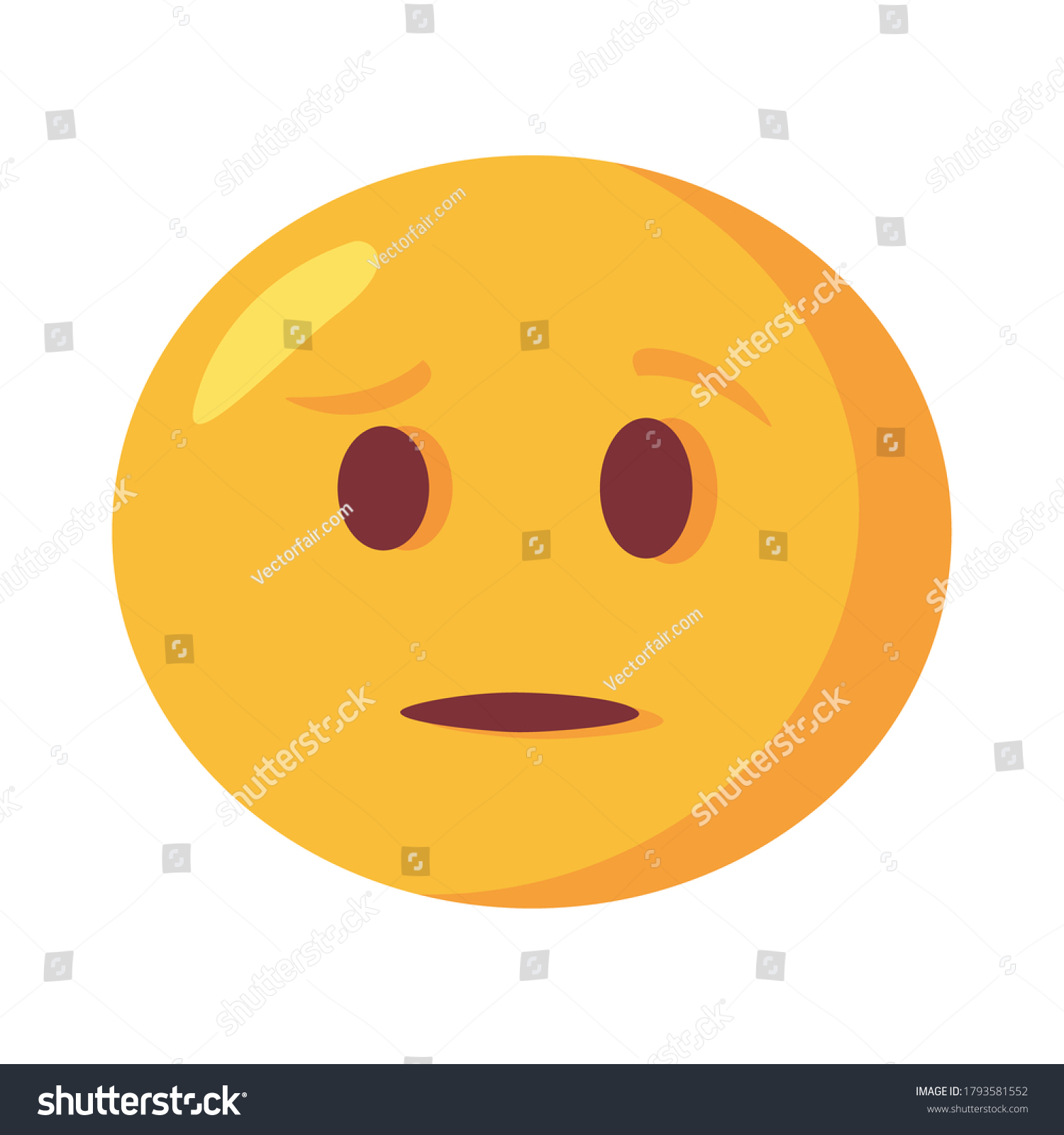 Sad Emoji Face Classic Flat Style Stock Vector Royalty Free 1793581552 Shutterstock 5915